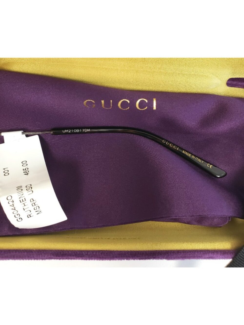 Gucci GG0442O 001 60mm Pilot Aviator Optical Frame Eyeglasses Rutenium - Italy - Picture 4 of 4